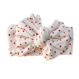 Amour ~ White w/ Tiny Red Hearts