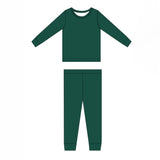 *PREORDER* EMERALD EVERGREEN ~ TWO PIECE RIBBED BAMBOO JAMMIES