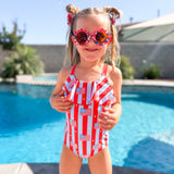 RUFFLE ONE PIECE ~ LIVING IN AMERICA