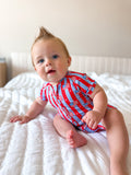 BAMBOO ZIPPIE SHORT ROMPER ~ ALL AMERICAN DREAMS