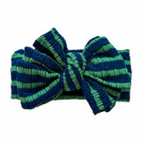 Frankie ~ Green & Navy Striped Chunky Ribbed