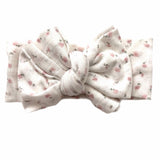 Tea Rose ~ White Pointelle w/ Pink Floral