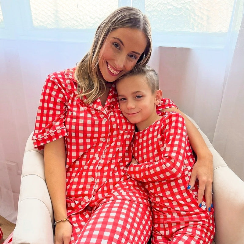 TWO PIECE BAMBOO JAMMIES ~ RED VELVET VALENTINE